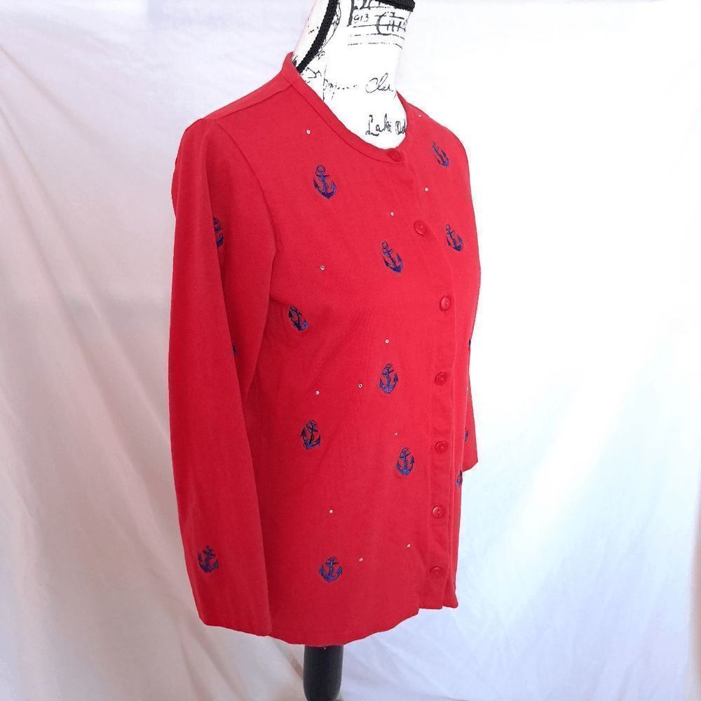 Quacker Factory Red Nautical Anchor Embroidered B… - image 5